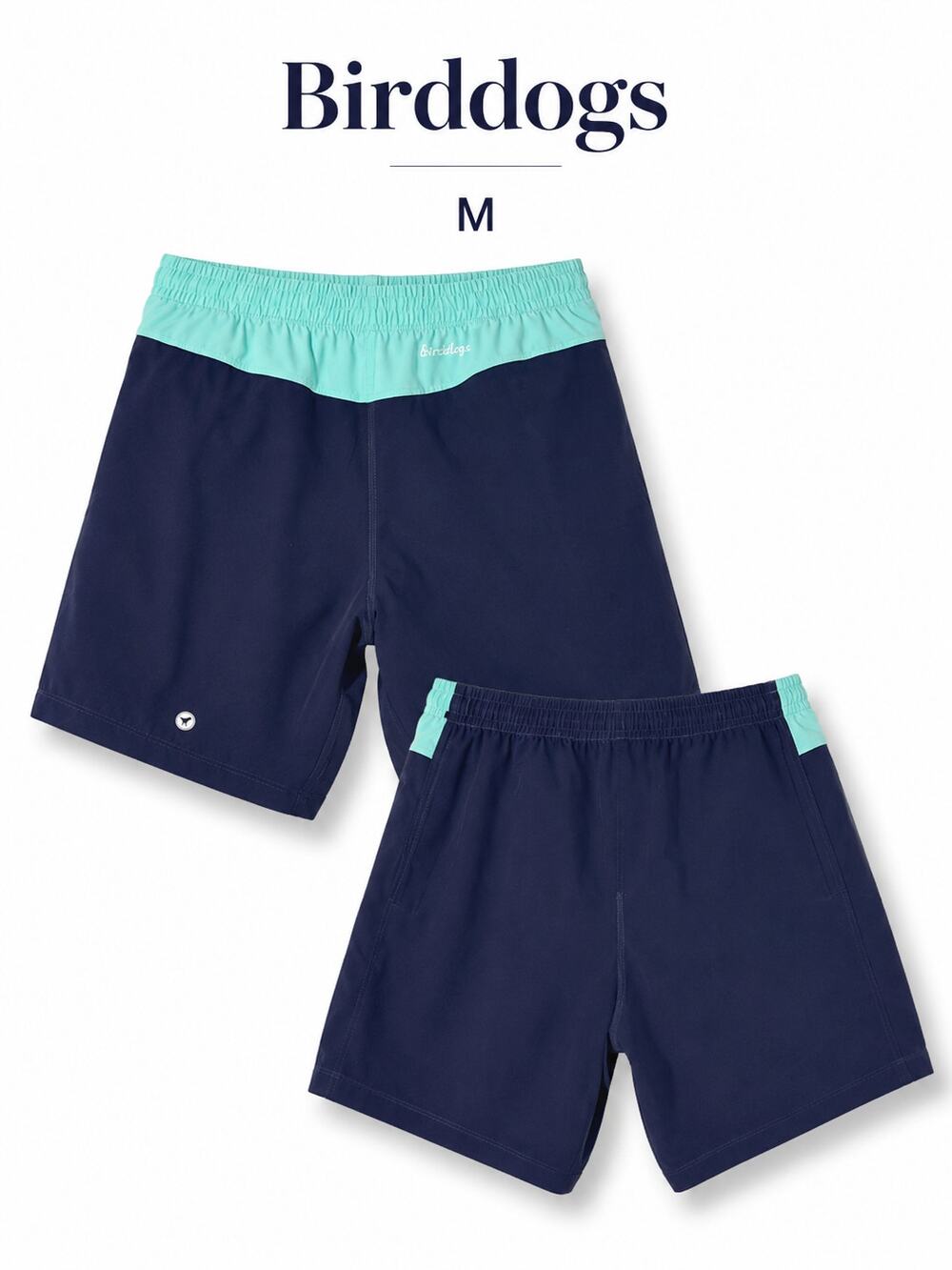 Birddogs Gym Shorts Men Medium Navy Teal Built In Liner 7" Athletic Shorts